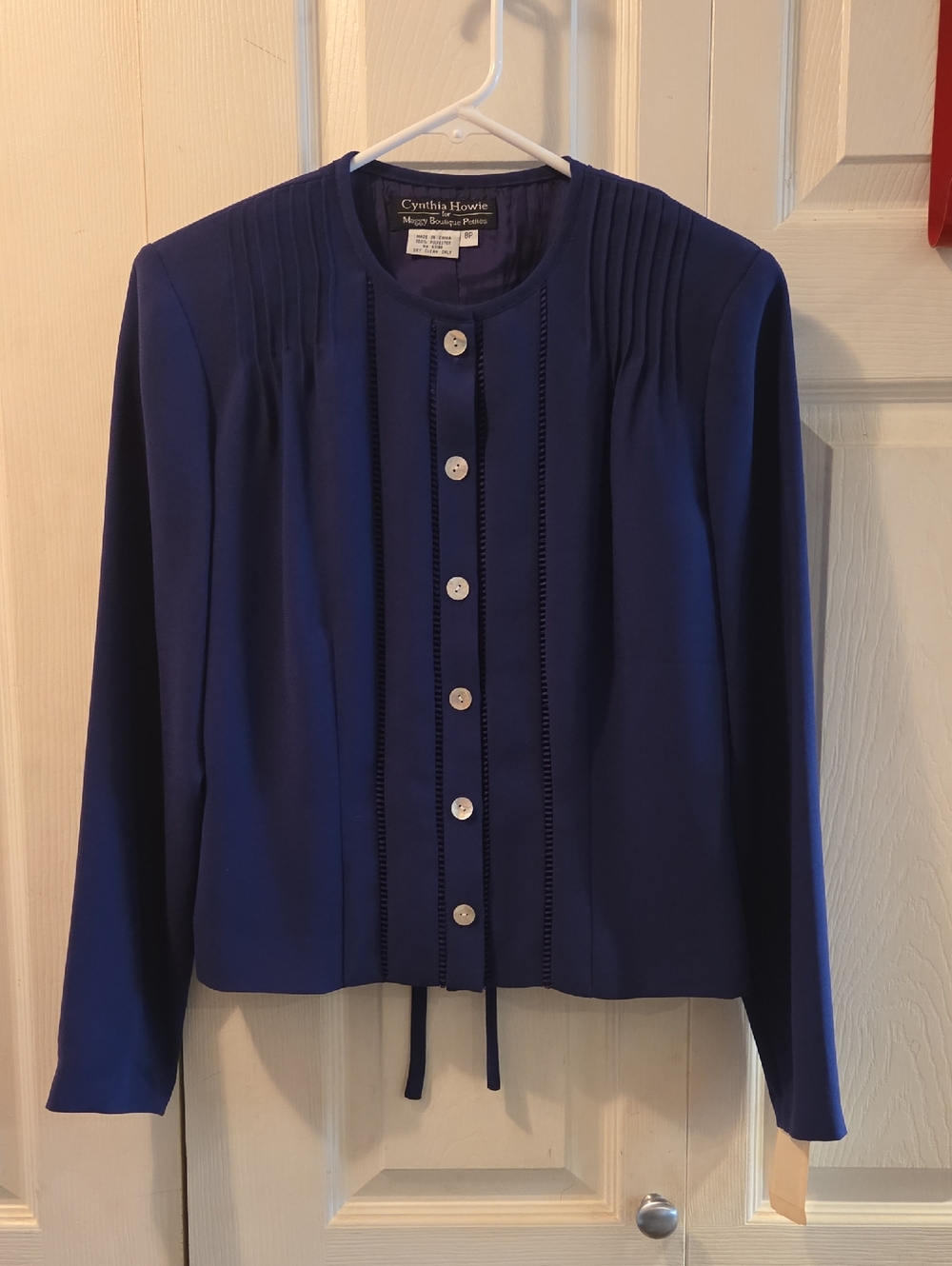 Purple Pleated Front Button Blouse/Blazer
